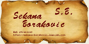Sekana Boraković vizit kartica